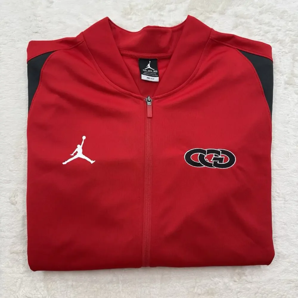 Jordan Flight Team CGD Cowboys Iowa High School Track Jacket Red Men's 3XL
